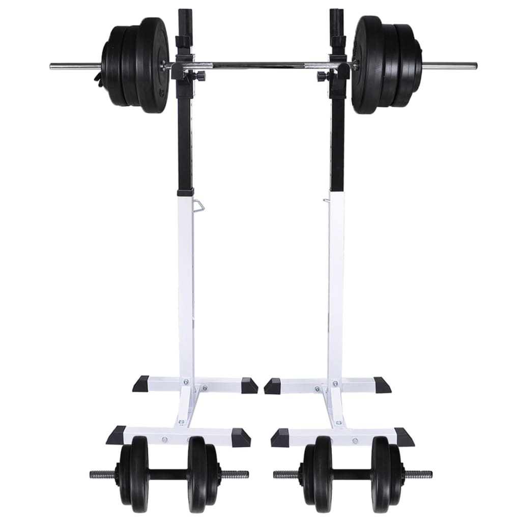 Kyykkyteline painotangolla + levy- ja käsipainosarja 60,5 kg