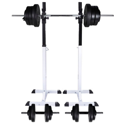 Kyykkyteline painotangolla + levy- ja käsipainosarja 60,5 kg