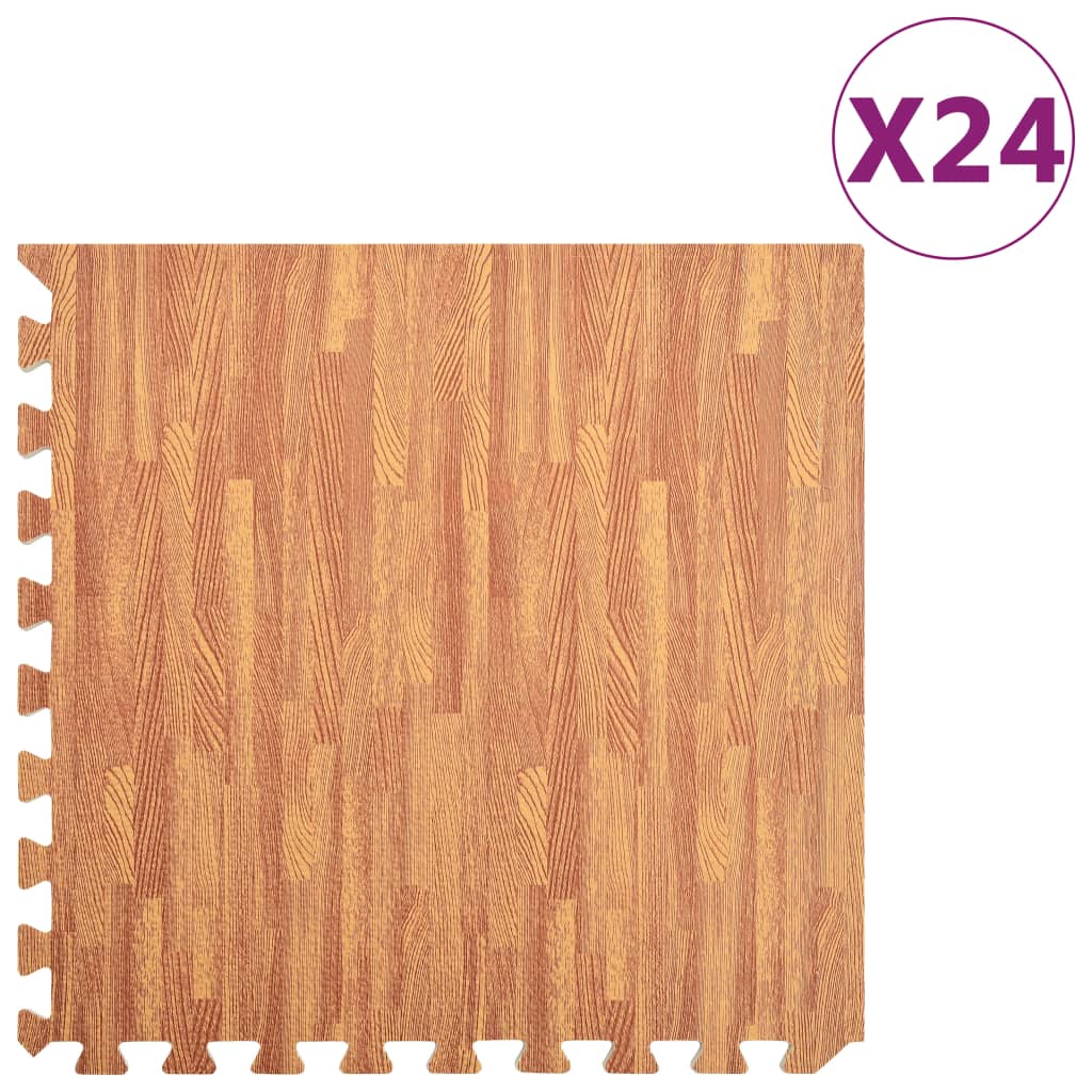 Lattiamatot 24 kpl 8,64 ㎡ EVA-vaahto puukuviot