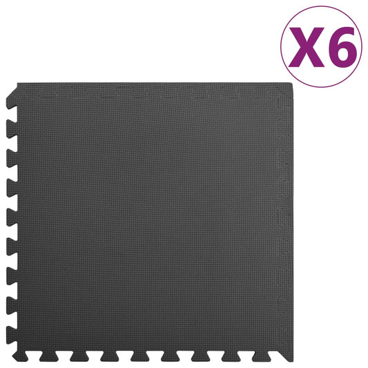 Lattiamatot 6 kpl 2,16 ㎡ EVA-vaahto musta