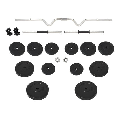Hauistanko ja käsipainosarja levyillä 60 kg