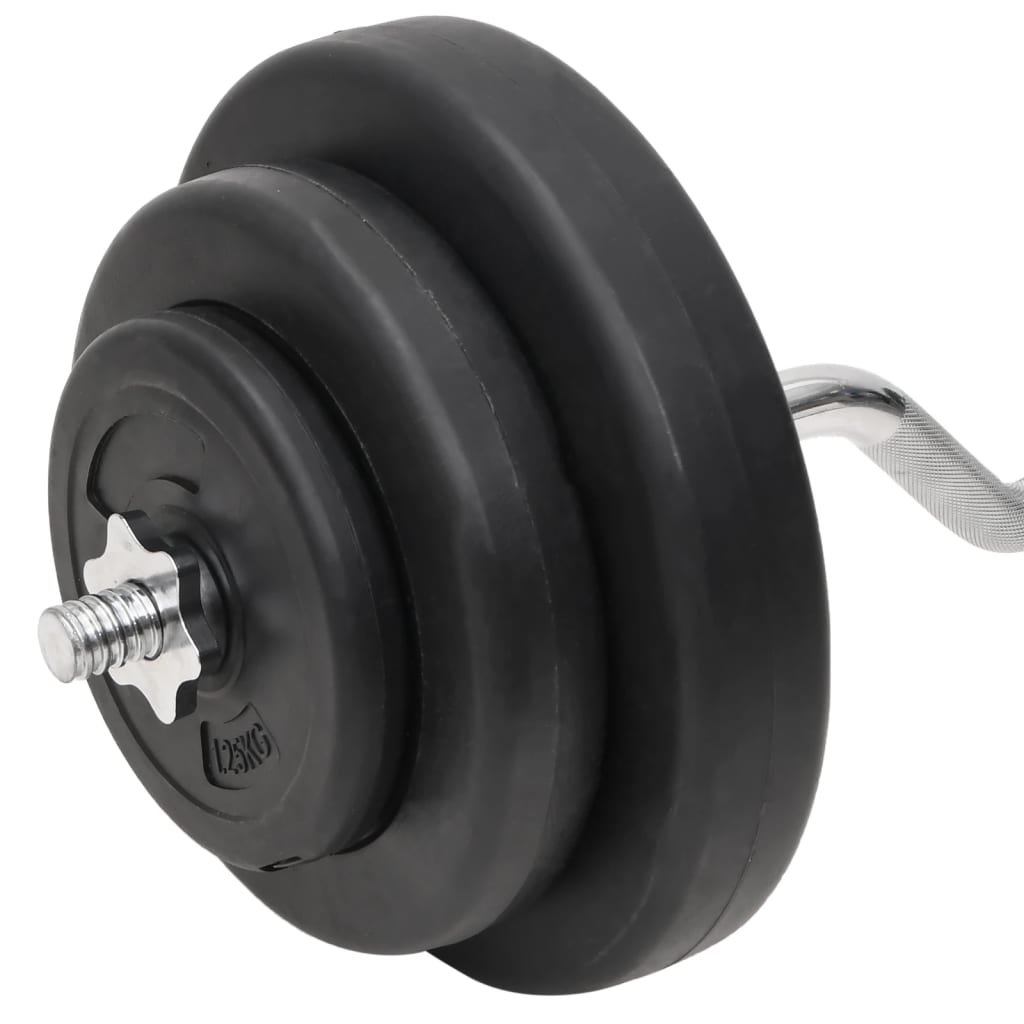 Hauistanko ja käsipainosarja levyillä 60 kg