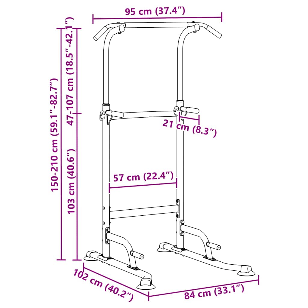 Tehotorni ja dippiasema Muut Musta 95 x 102 x (160-210) cm