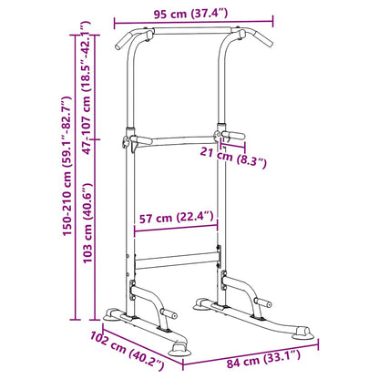 Tehotorni ja dippiasema Muut Musta 95 x 102 x (160-210) cm
